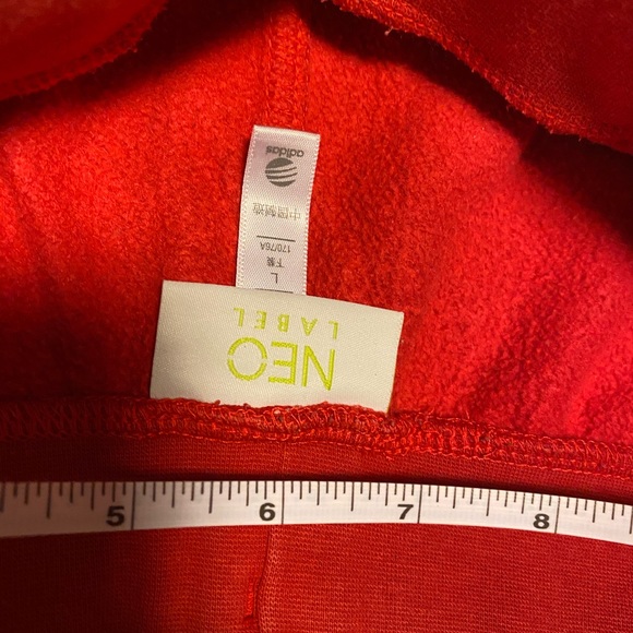 Adidas NEO 3 Stripe Red Joggers - Picture 15 of 16
